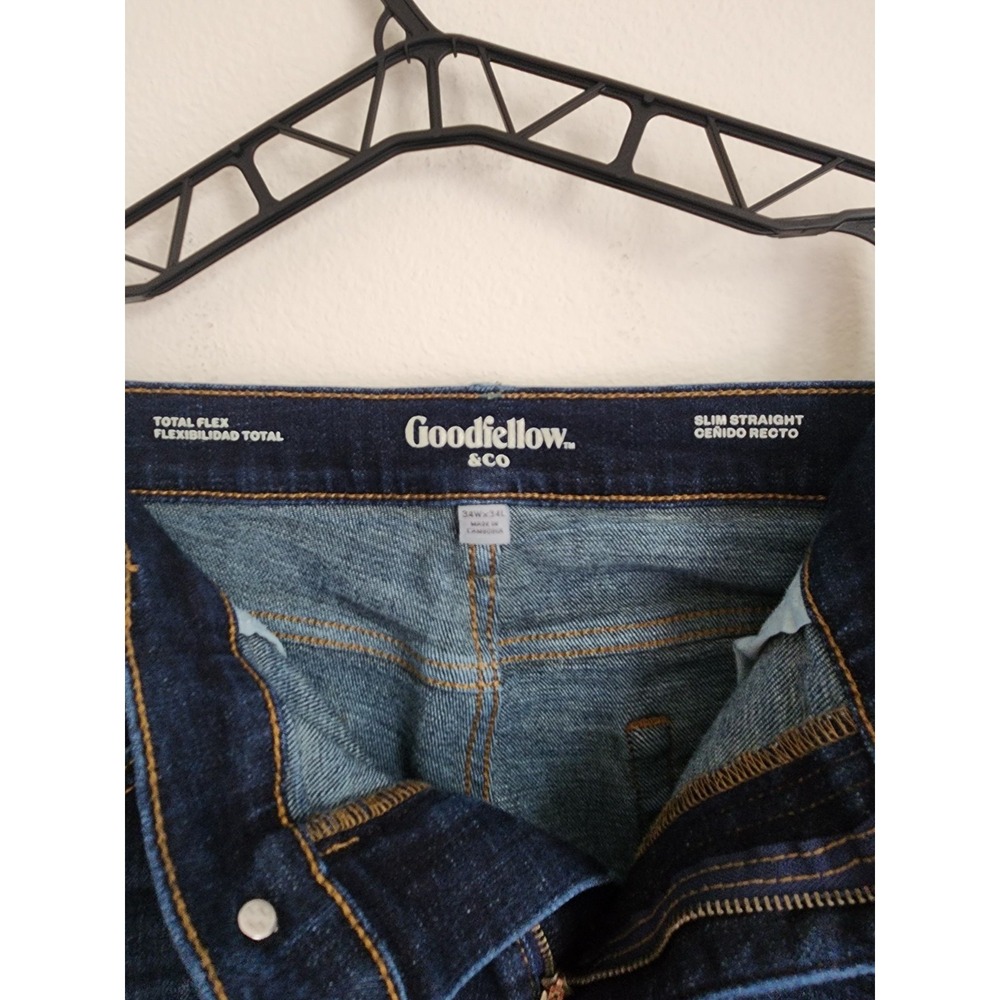 Goodfellow & Co Total Flex Slim Straight Jeans Men's 34x34 Dark Wash Stretch - Picture 2 of 13